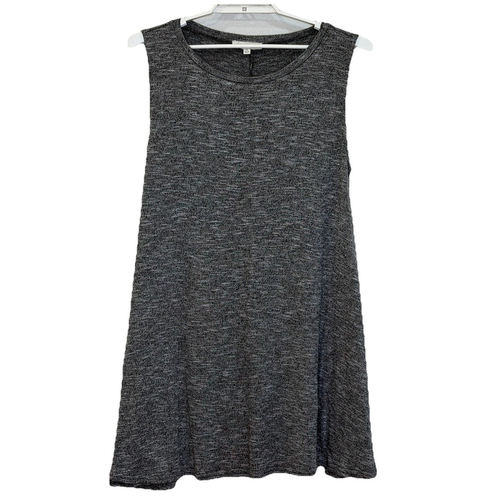 Umgee+ Tank Dress Womens Size 1XL Gray Round Neck Swing Midi Cotton Blend